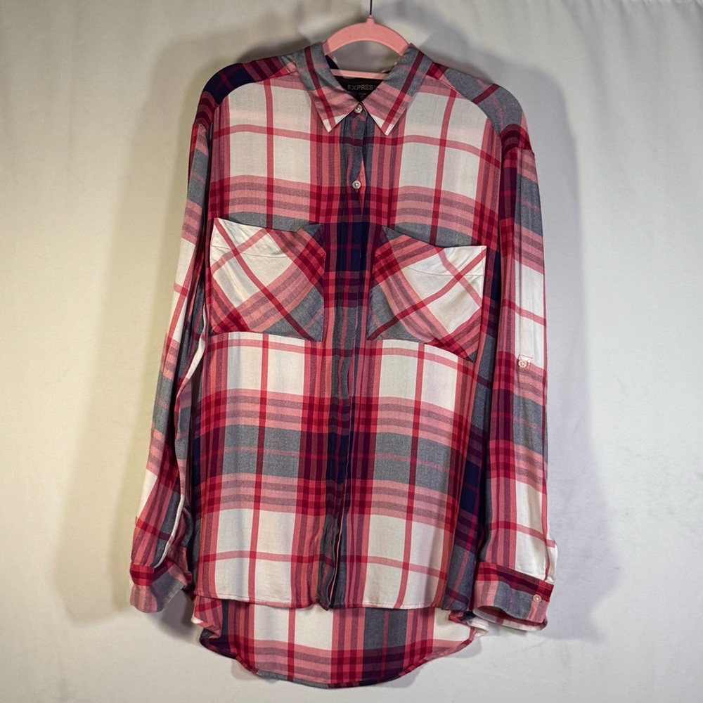Express Plaid Button-Down Shirt - Picture 4 of 9